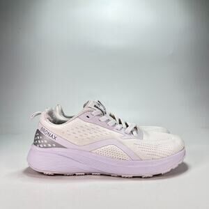 BRONAX White Lavender Athletic Wide Toe Box Road Running Shoe Women's Size 8.5